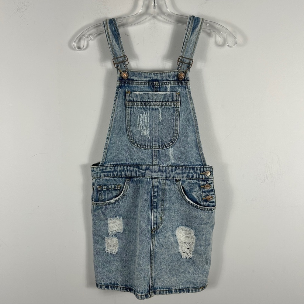 Forever 21 Light Blue Distressed Kids Overalls Size XS